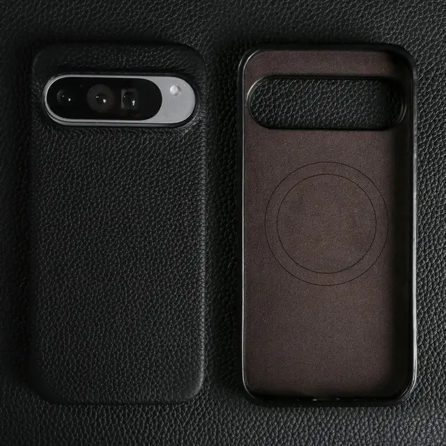 Кожаный чехол для Google Pixel 10 Pro XL чёрный